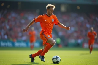Dennis Bergkamp en action en maillot orange des Pays-Bas