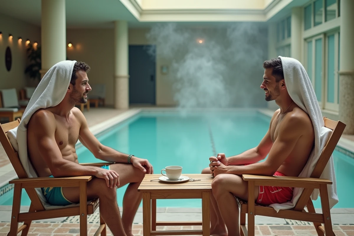 Groupe de personnes relaxant dans l