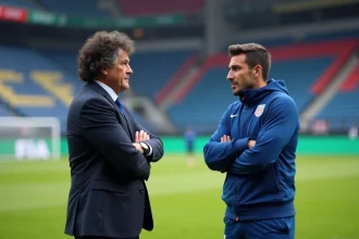 Deux entraîneurs de football sur le terrain de San Siro