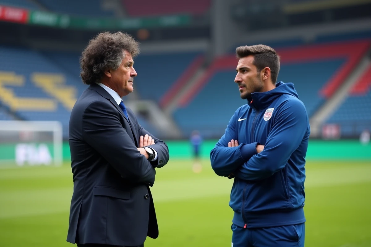 Deux entraîneurs de football sur le terrain de San Siro