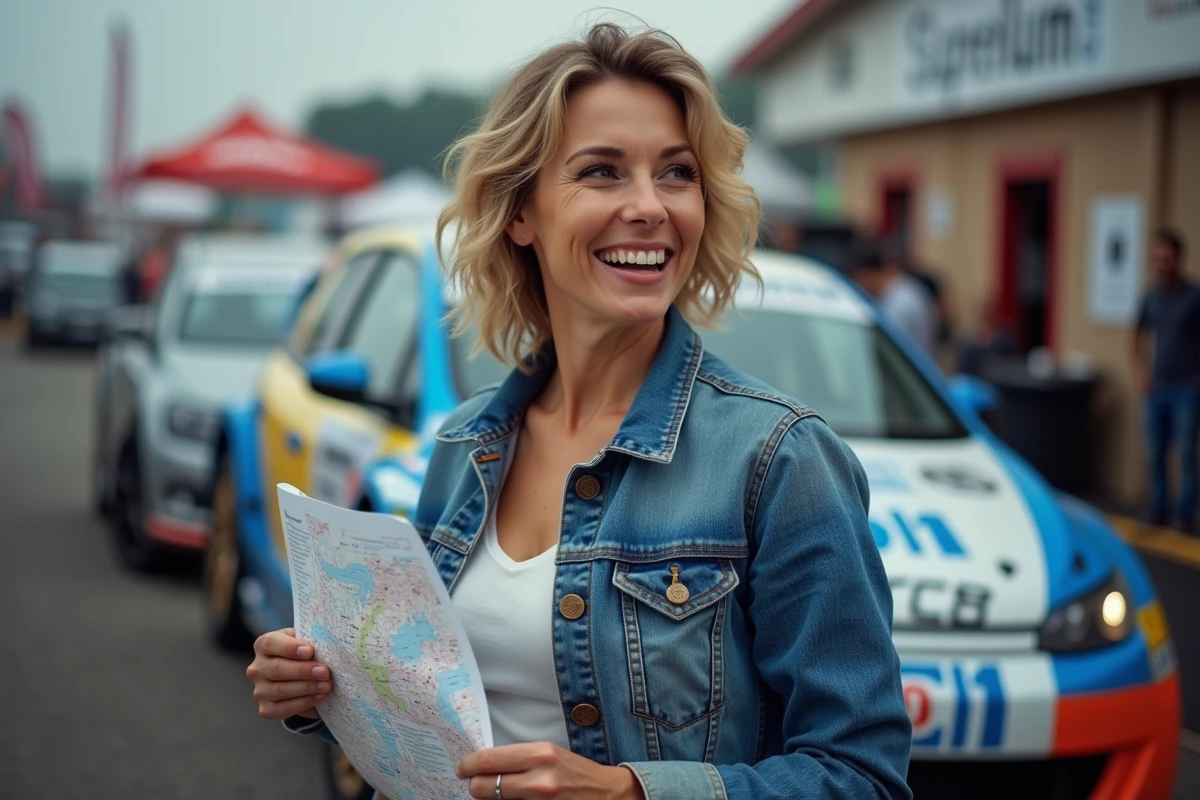 Femme riant à côté d