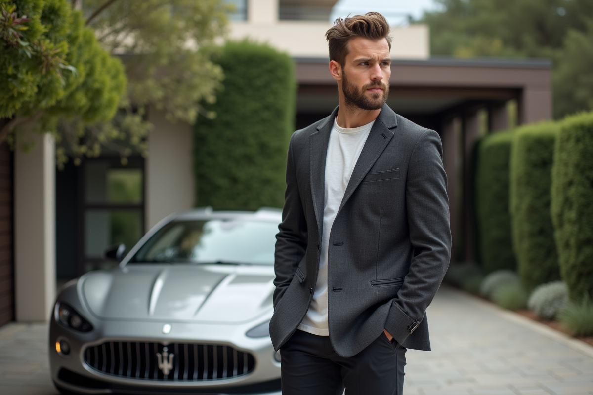 Homme détendu près d