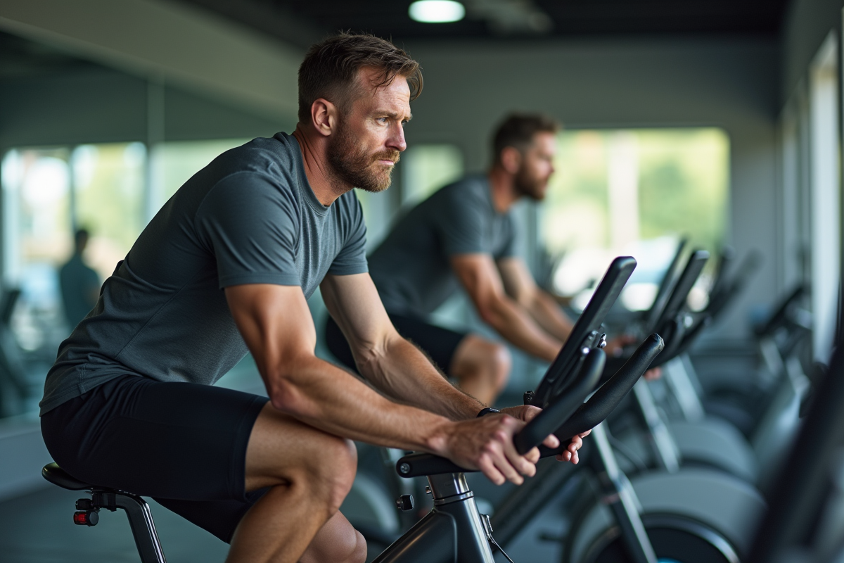 Homme faisant du vélo d