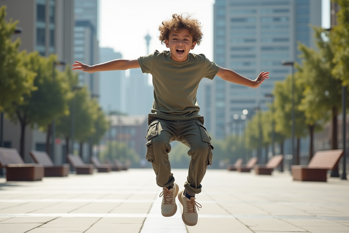 Adolescent en mouvement lors d